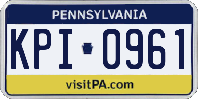 PA license plate KPI0961