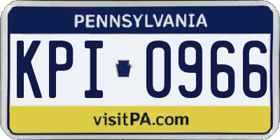PA license plate KPI0966