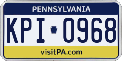 PA license plate KPI0968