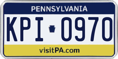 PA license plate KPI0970