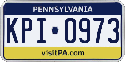 PA license plate KPI0973