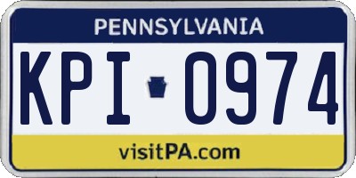 PA license plate KPI0974
