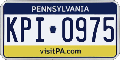 PA license plate KPI0975