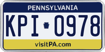 PA license plate KPI0978