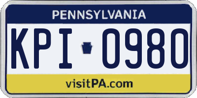 PA license plate KPI0980