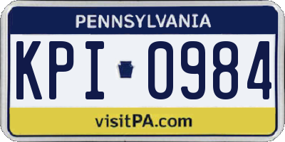 PA license plate KPI0984