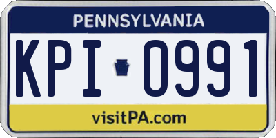PA license plate KPI0991