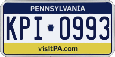 PA license plate KPI0993