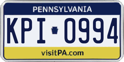 PA license plate KPI0994