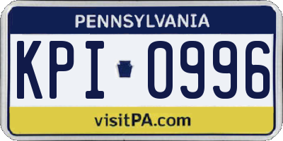 PA license plate KPI0996
