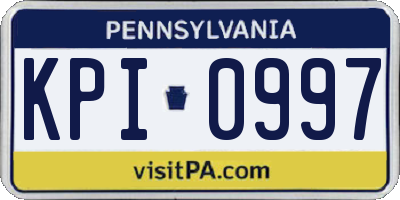PA license plate KPI0997