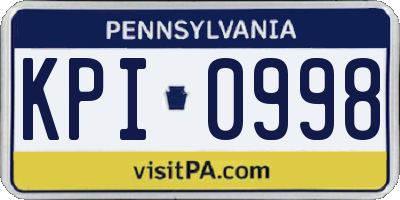 PA license plate KPI0998