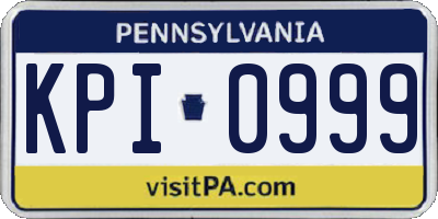 PA license plate KPI0999