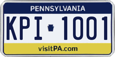 PA license plate KPI1001