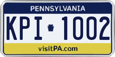 PA license plate KPI1002