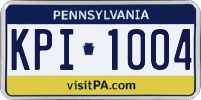 PA license plate KPI1004