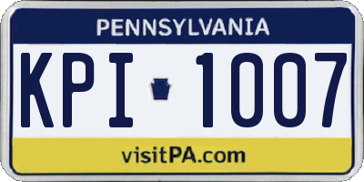 PA license plate KPI1007
