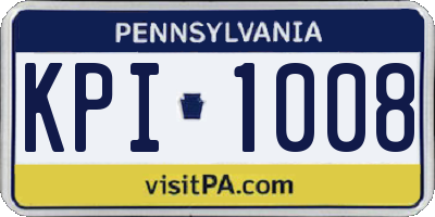 PA license plate KPI1008