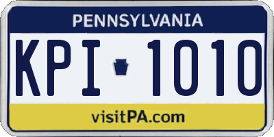 PA license plate KPI1010