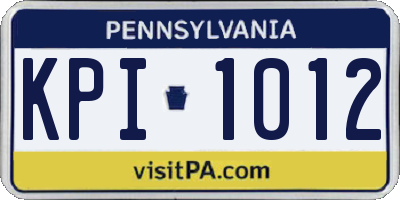 PA license plate KPI1012