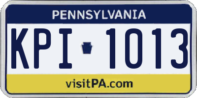 PA license plate KPI1013