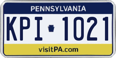 PA license plate KPI1021