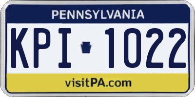 PA license plate KPI1022