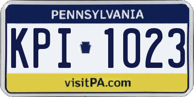 PA license plate KPI1023