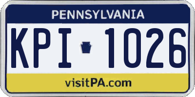 PA license plate KPI1026