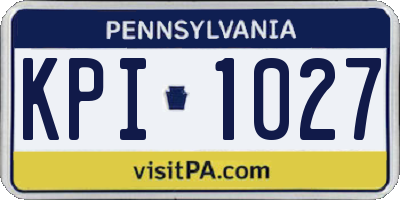 PA license plate KPI1027