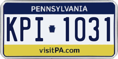 PA license plate KPI1031