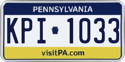 PA license plate KPI1033