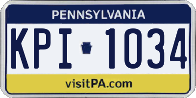 PA license plate KPI1034