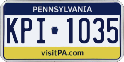 PA license plate KPI1035