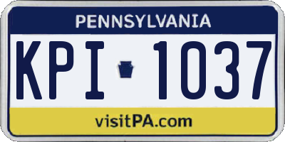 PA license plate KPI1037