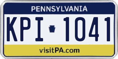 PA license plate KPI1041