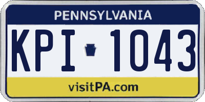 PA license plate KPI1043