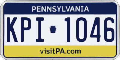 PA license plate KPI1046