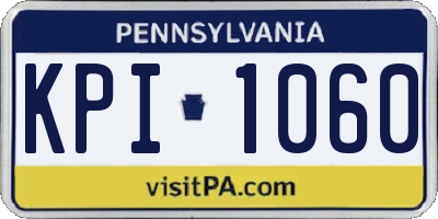 PA license plate KPI1060