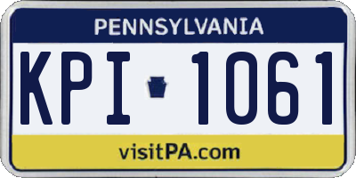 PA license plate KPI1061