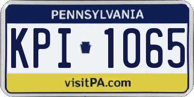 PA license plate KPI1065
