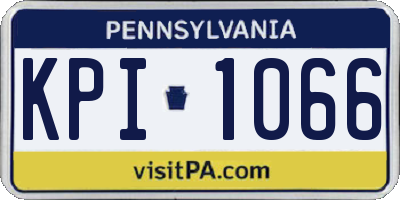 PA license plate KPI1066