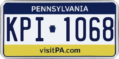 PA license plate KPI1068