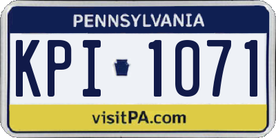 PA license plate KPI1071
