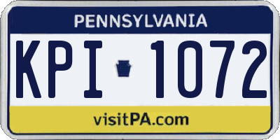 PA license plate KPI1072