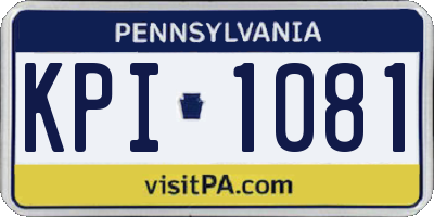 PA license plate KPI1081