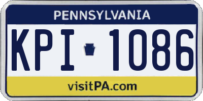 PA license plate KPI1086