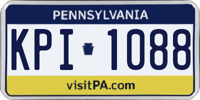 PA license plate KPI1088