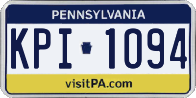 PA license plate KPI1094
