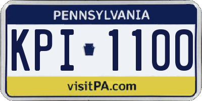 PA license plate KPI1100